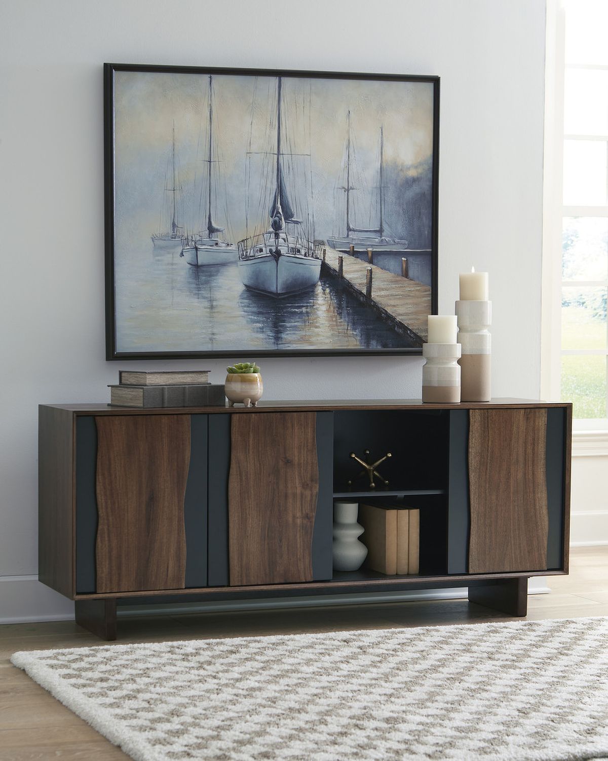 Welby Accent Cabinet In Brown/Charcoal A4000679