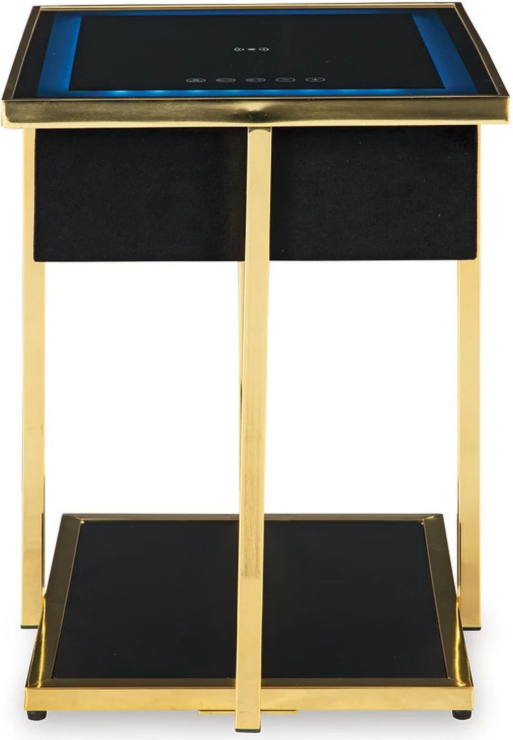 Rexwell Accent Table with Speaker In Black and Gold A4000681