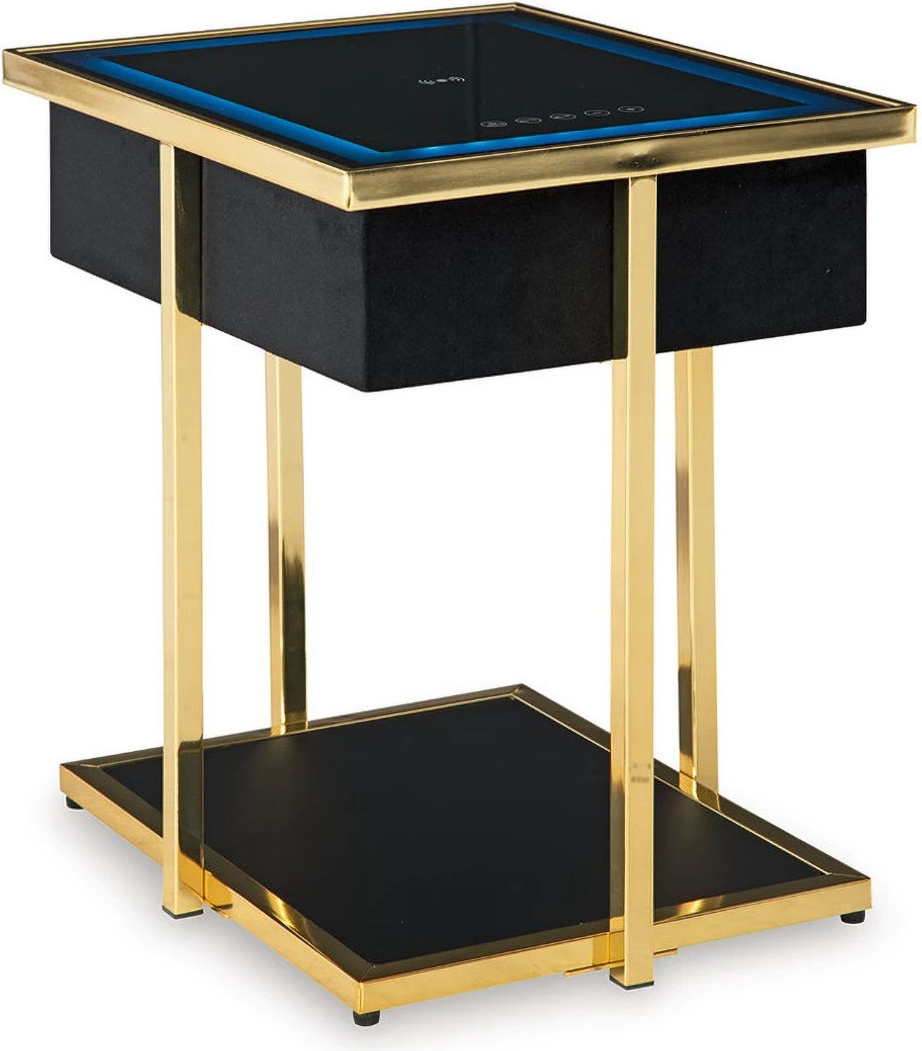 Rexwell Accent Table with Speaker In Black and Gold A4000681