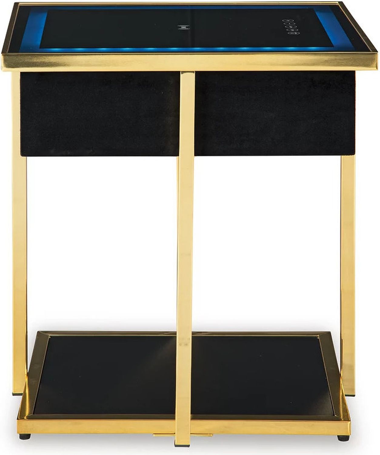 Rexwell Accent Table with Speaker In Black and Gold A4000681