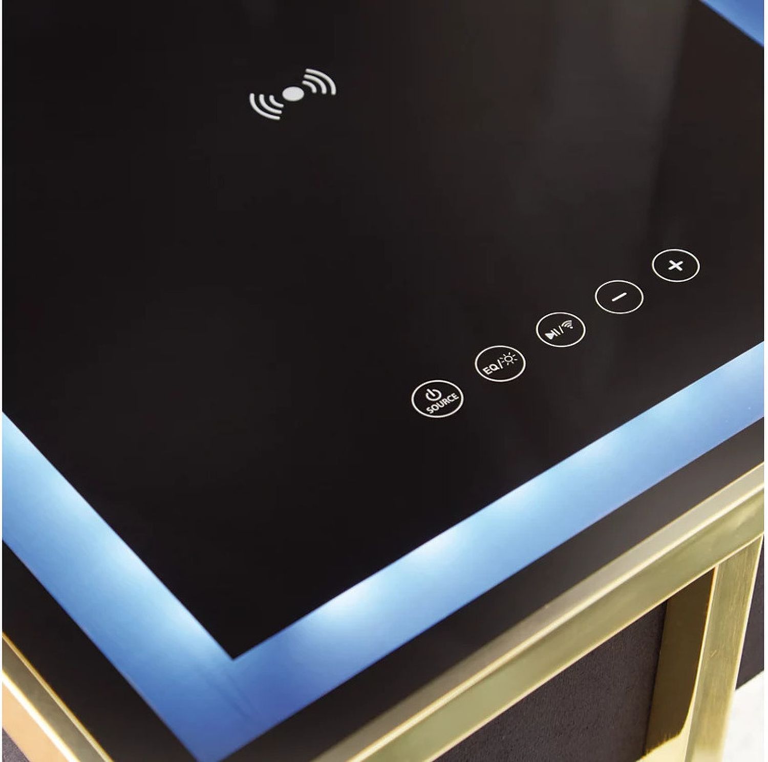 Rexwell Accent Table with Speaker In Black and Gold A4000681
