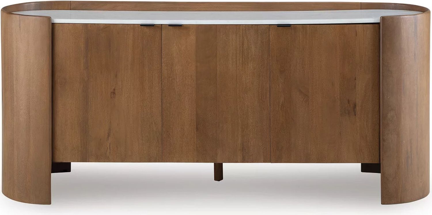 Fitzroy Accent Cabinet In White and Brown A4000688
