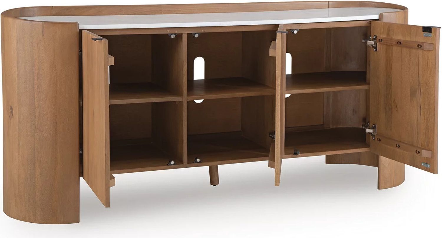 Fitzroy Accent Cabinet In White and Brown A4000688