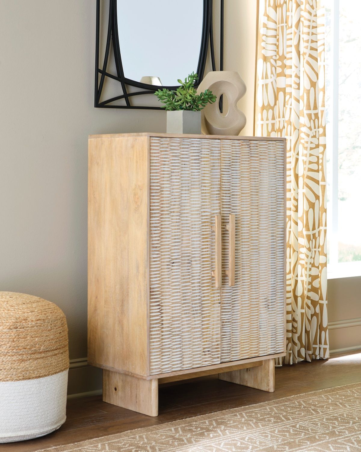 Dallinbury Accent Cabinet In Whitewash and Natural A4000696