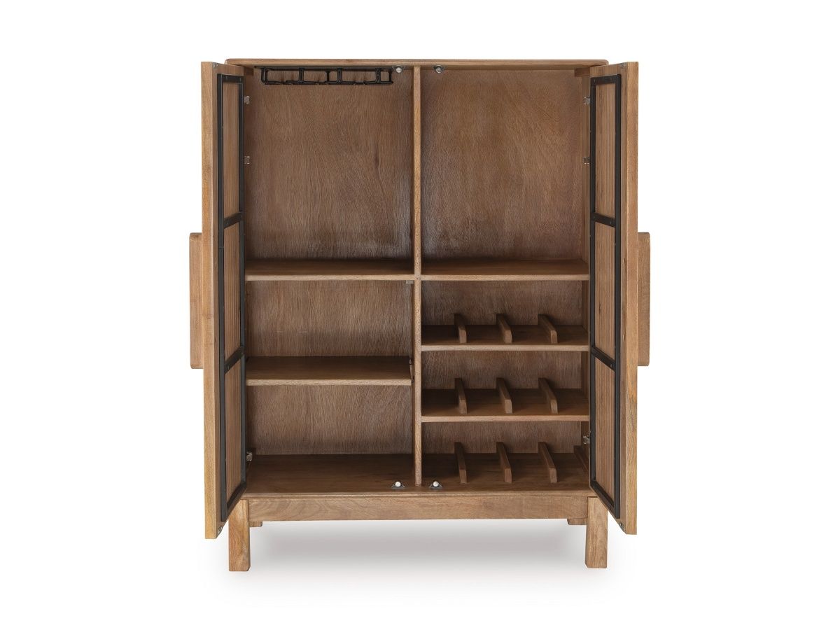 Pellamour Bar Cabinet In Natural Brown A4000698