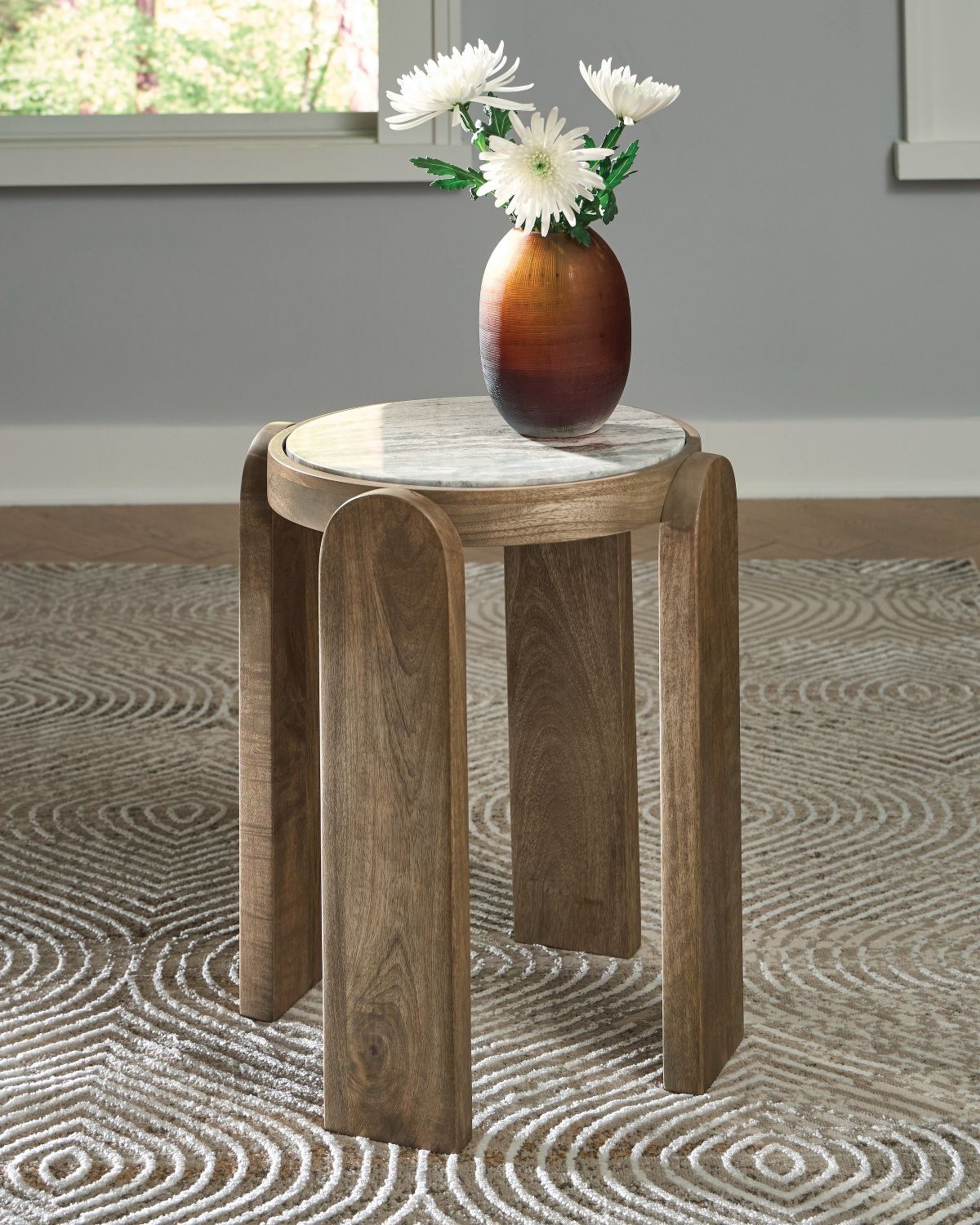 Gavrilley Accent Table In Gray/White/Brown A4000722