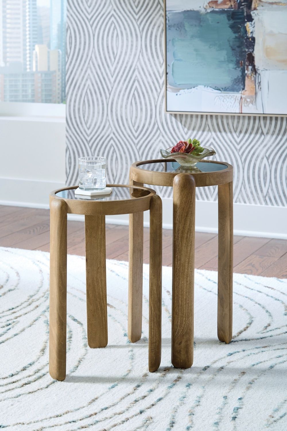 Jossor Accent Table Set of 2 In Light Brown A4000726