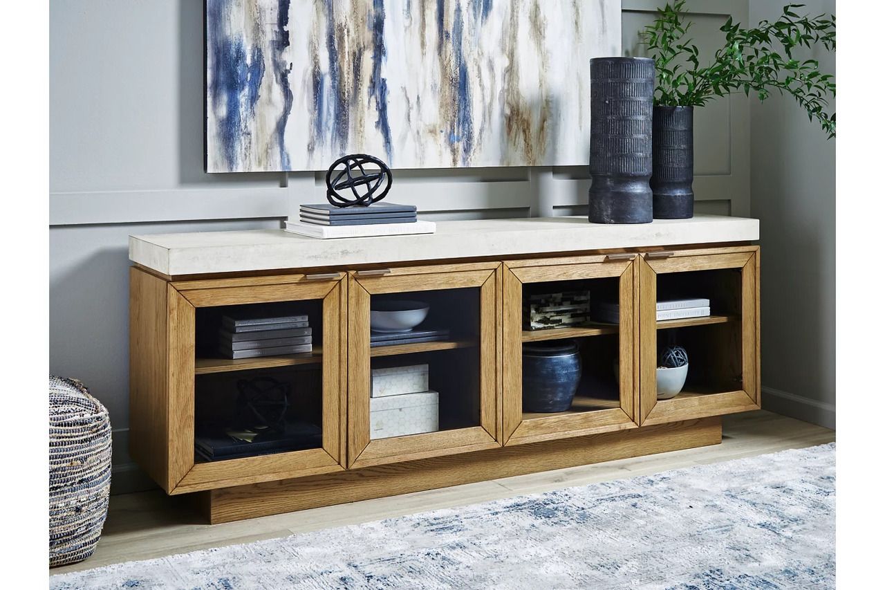 Adanworth Accent Cabinet In Light Brown and Gray A4000731
