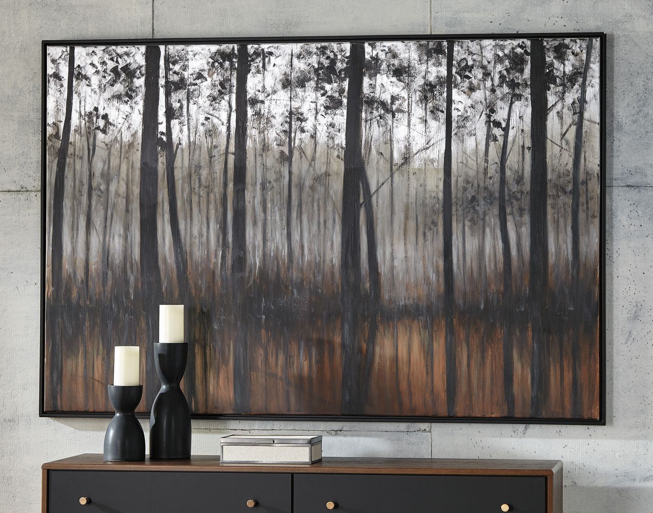 Philyra Black and Orange Wall Art A8000253