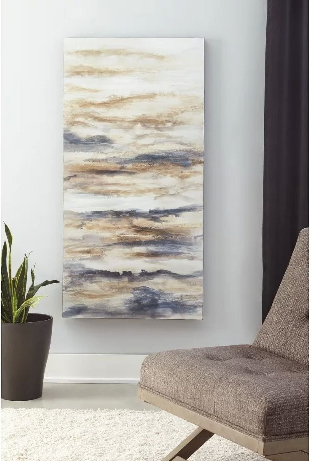 Joely Blue and Tan Wall Art A8000277