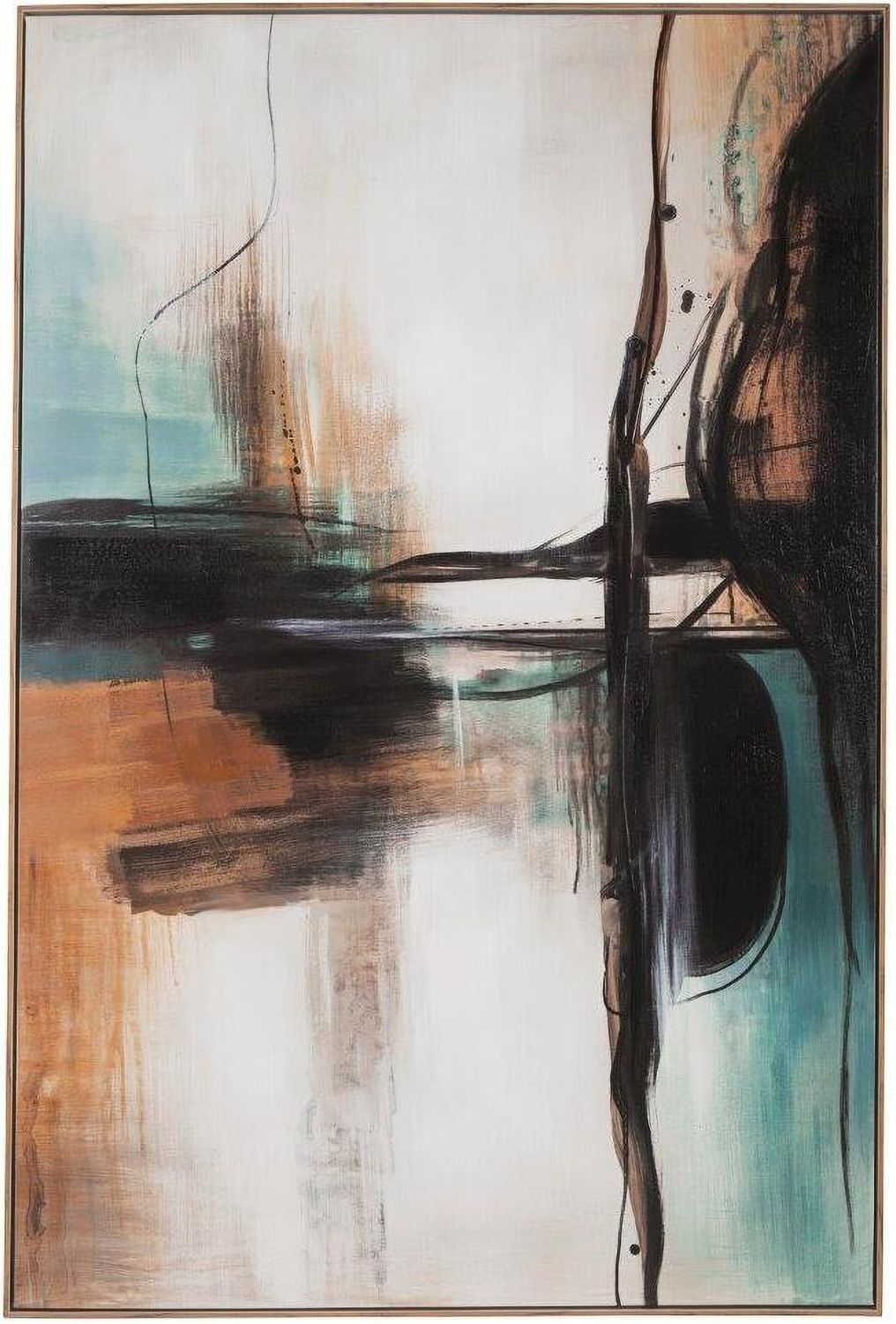 Brunonia Teal Orange And Black Wall Art A8000337