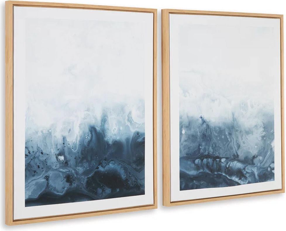 Holport Blue And White Wall Art Set Of 2 A8000368