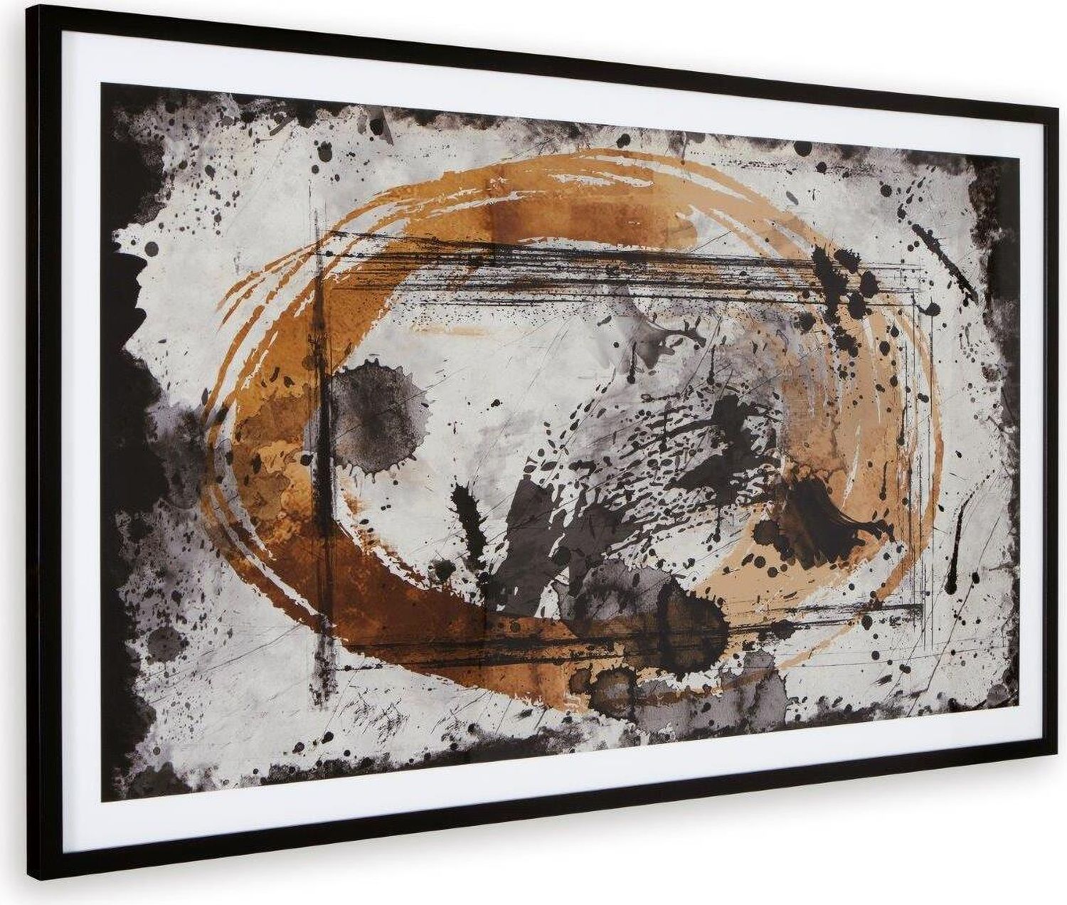 Clefting Black And Caramel And Tan Wall Art A8000374