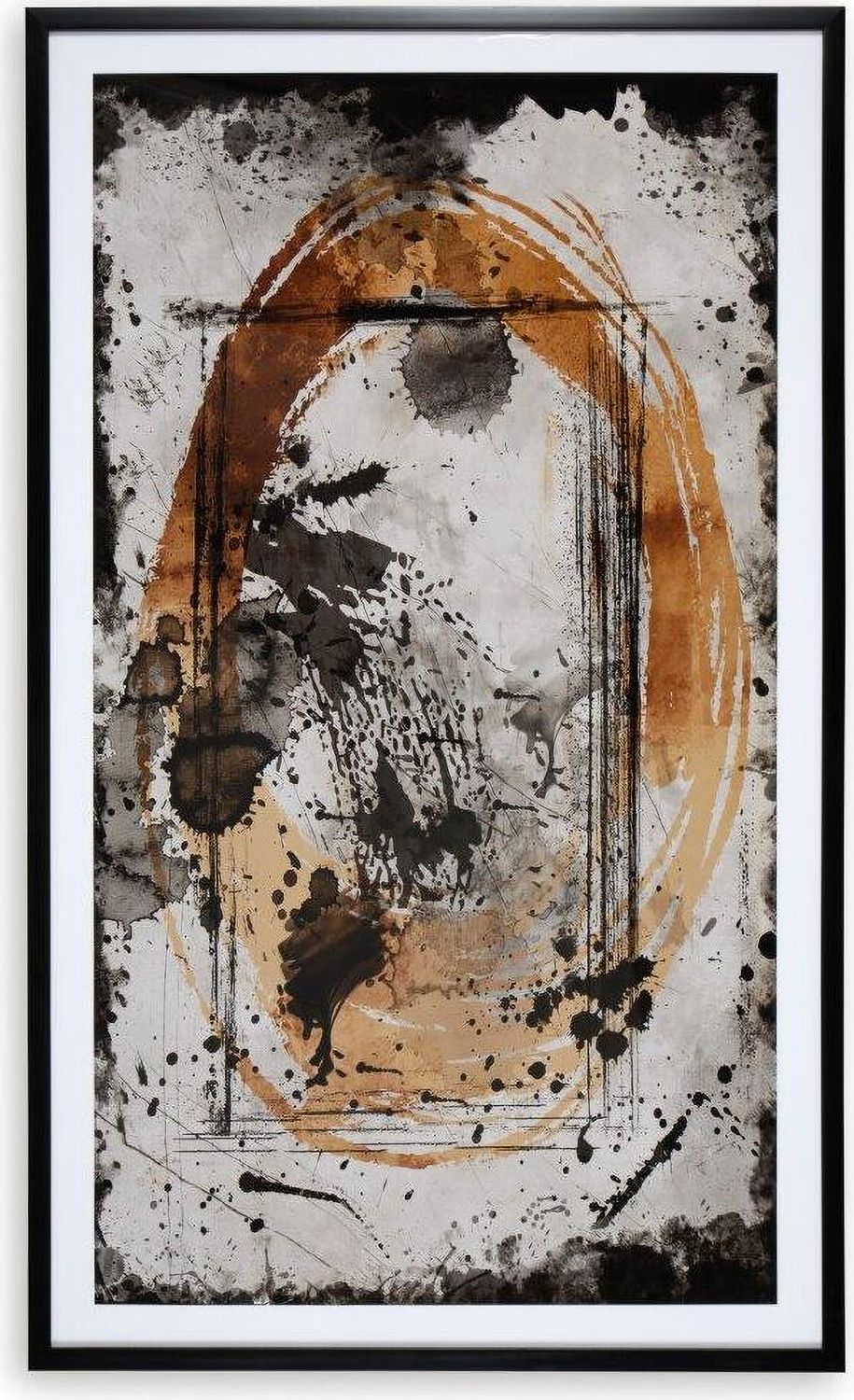 Clefting Black And Caramel And Tan Wall Art A8000374