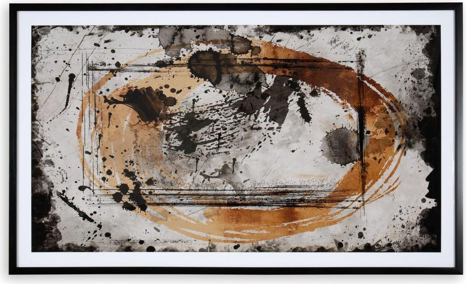 Clefting Black And Caramel And Tan Wall Art A8000374