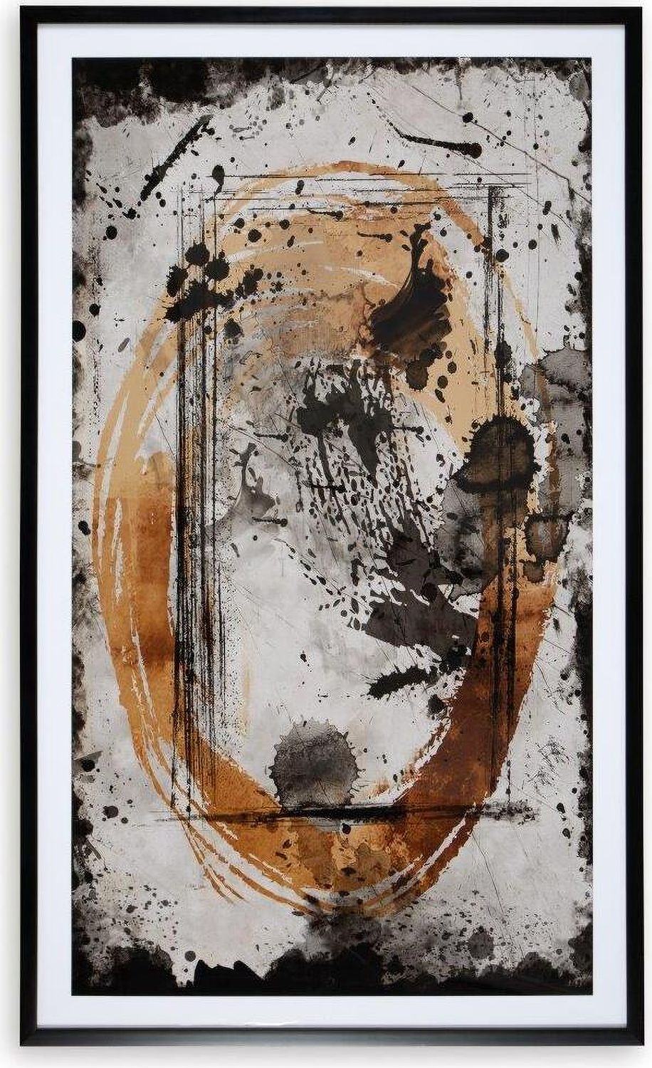 Clefting Black And Caramel And Tan Wall Art A8000374