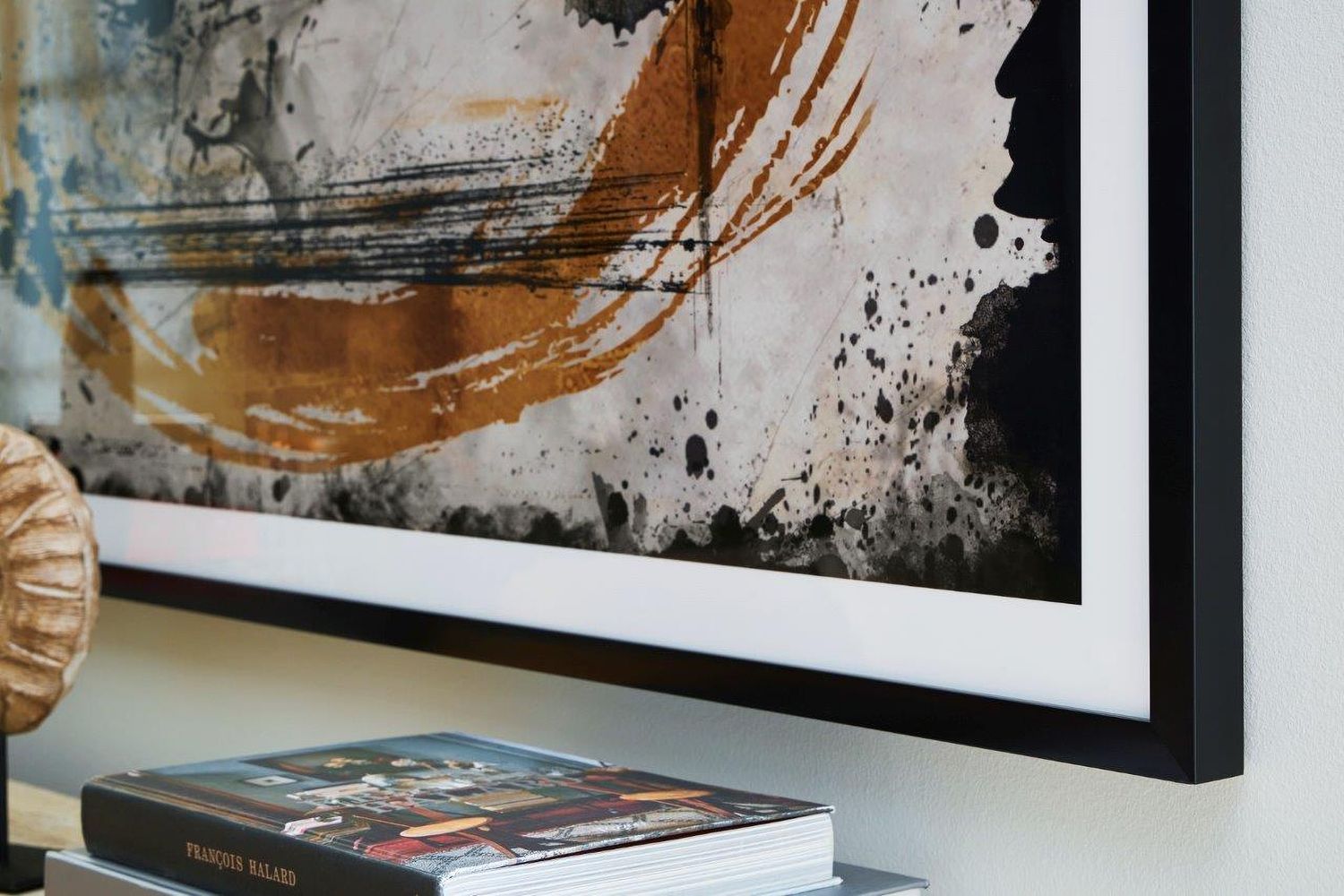 Clefting Black And Caramel And Tan Wall Art A8000374