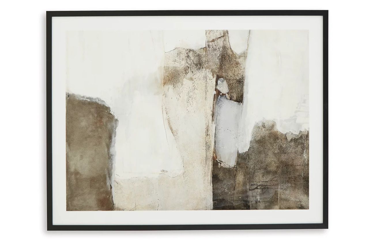 Aldricton Wall Art In White and Brown A8000406