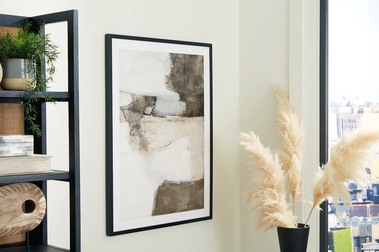 Aldricton Wall Art In White and Brown A8000406
