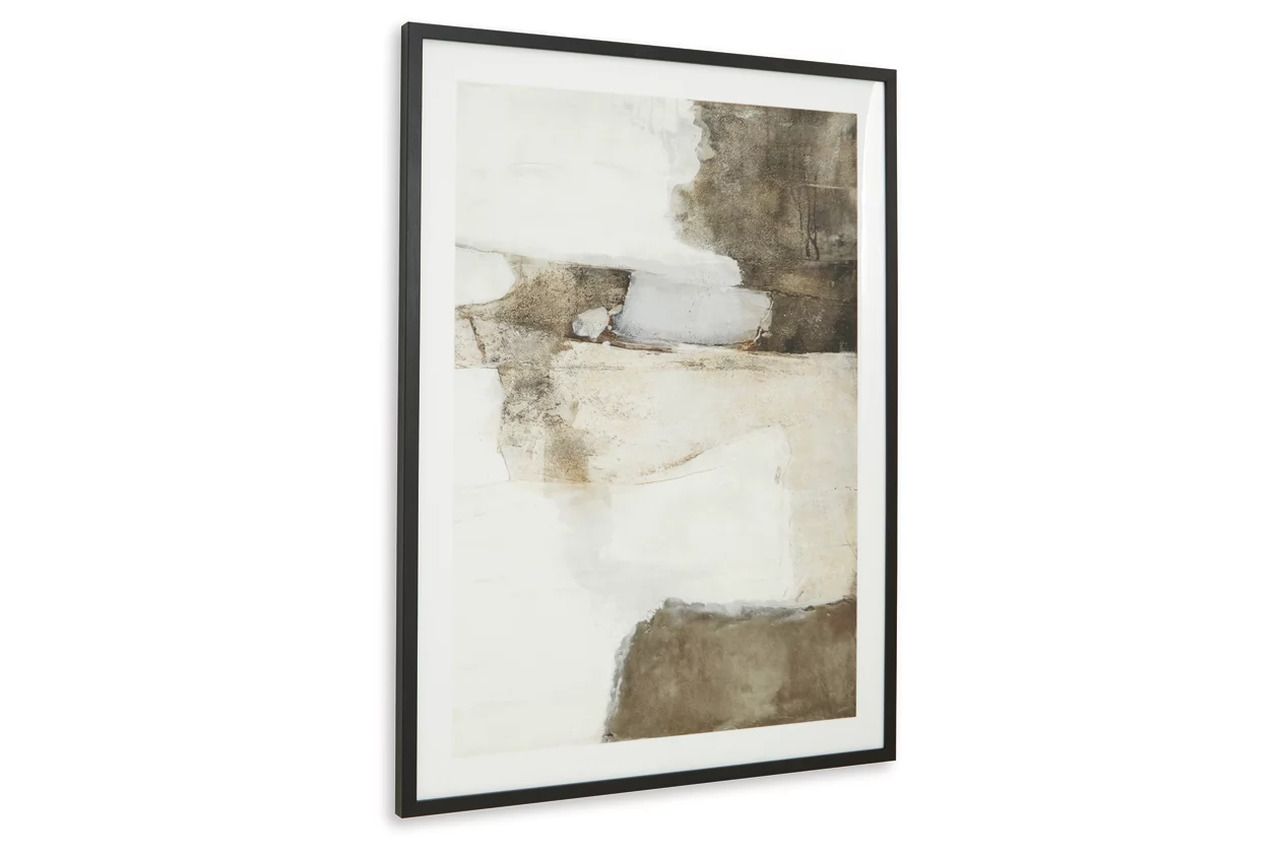Aldricton Wall Art In White and Brown A8000406