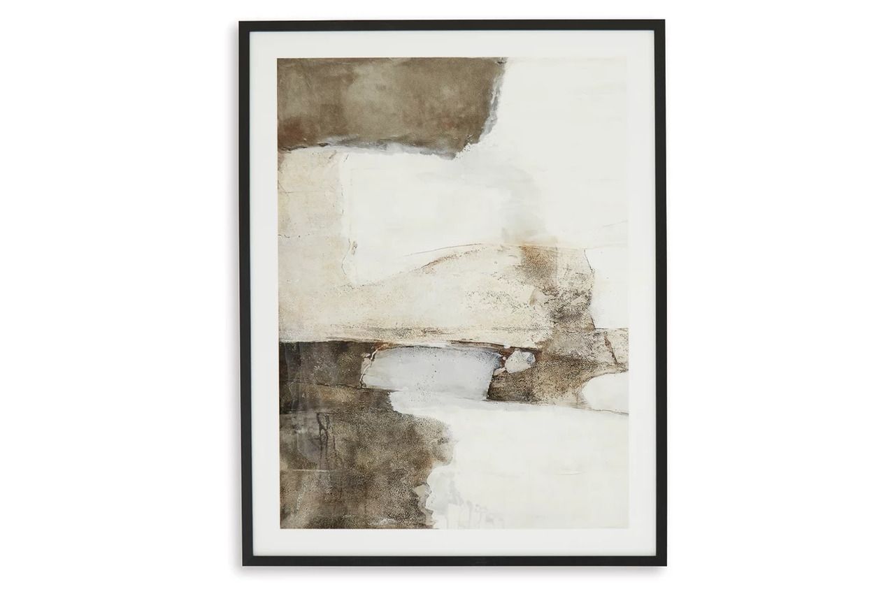 Aldricton Wall Art In White and Brown A8000406