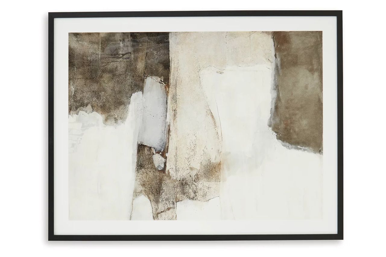 Aldricton Wall Art In White and Brown A8000406