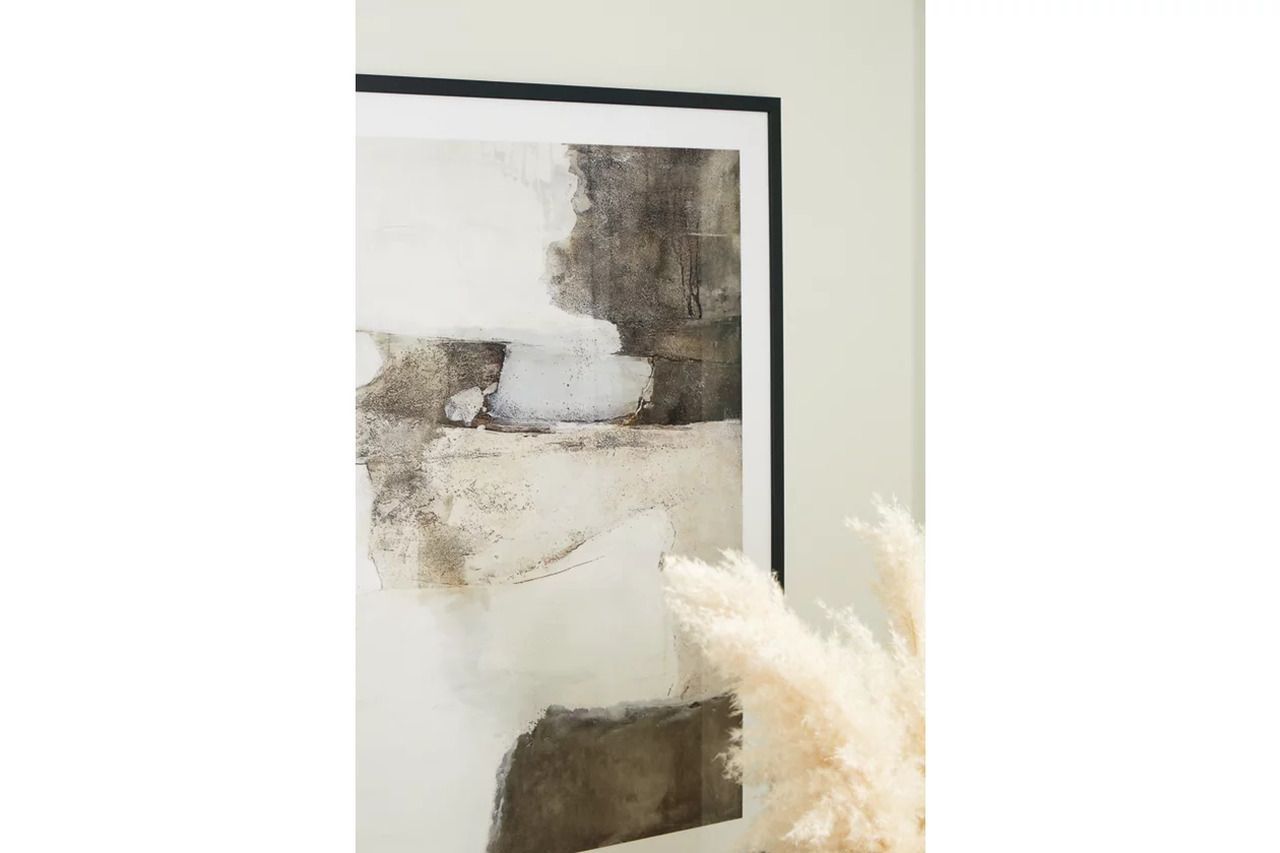 Aldricton Wall Art In White and Brown A8000406