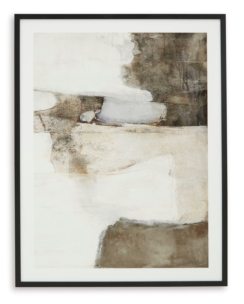 Aldricton Wall Art In White and Brown A8000406