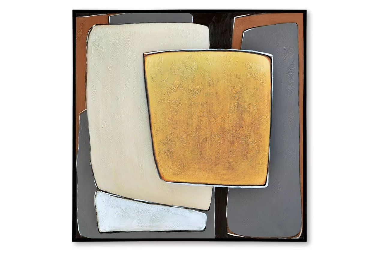 Actman Wall Art In Cream/Brown/Gray A8000428