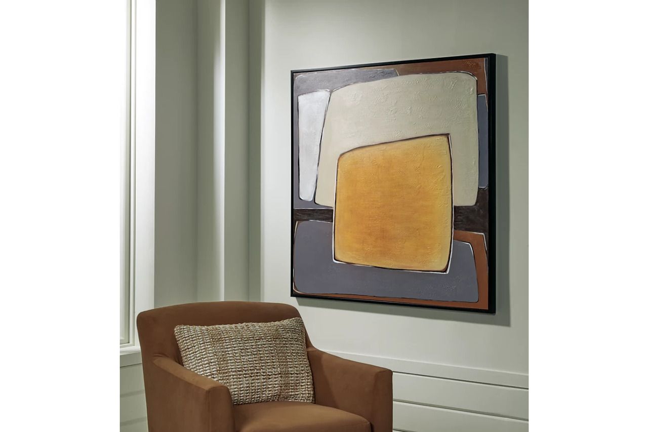 Actman Wall Art In Cream/Brown/Gray A8000428