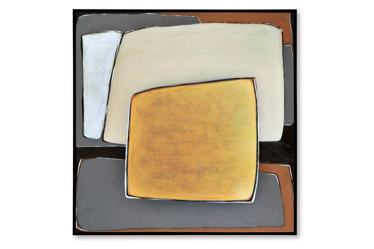Actman Wall Art In Cream/Brown/Gray A8000428