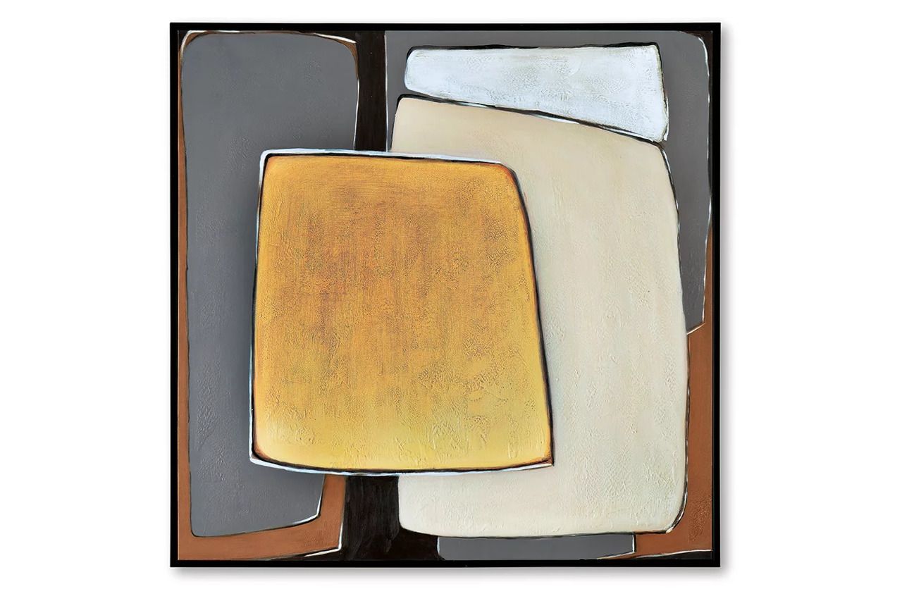 Actman Wall Art In Cream/Brown/Gray A8000428