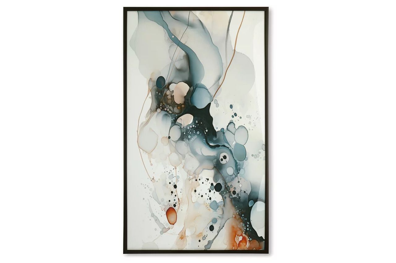 Foxenburg Wall Art In Blue/Amber/White A8000432