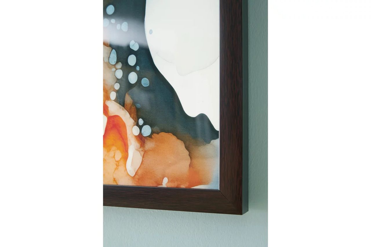 Foxenburg Wall Art In Blue/Amber/White A8000432