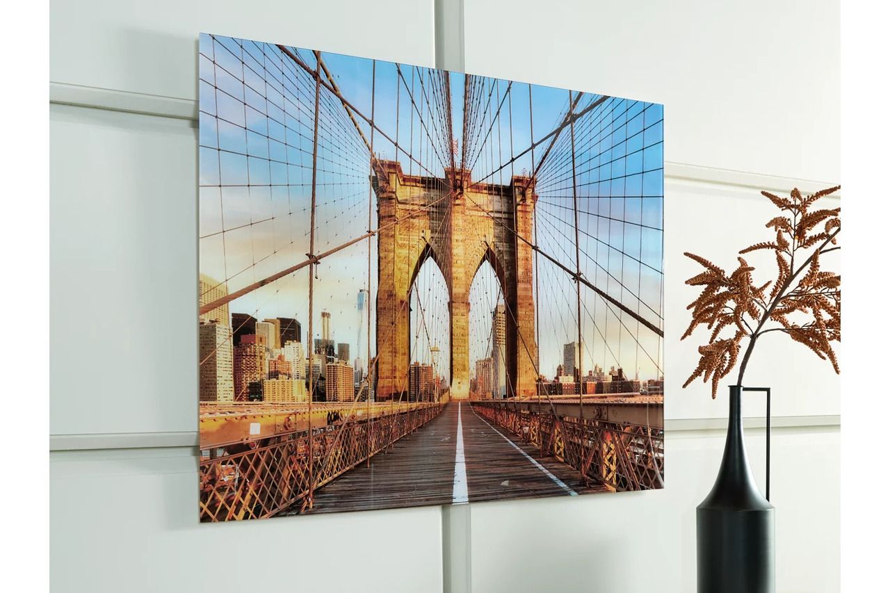 Shayward Wall Art In Blue and Amber A8000435