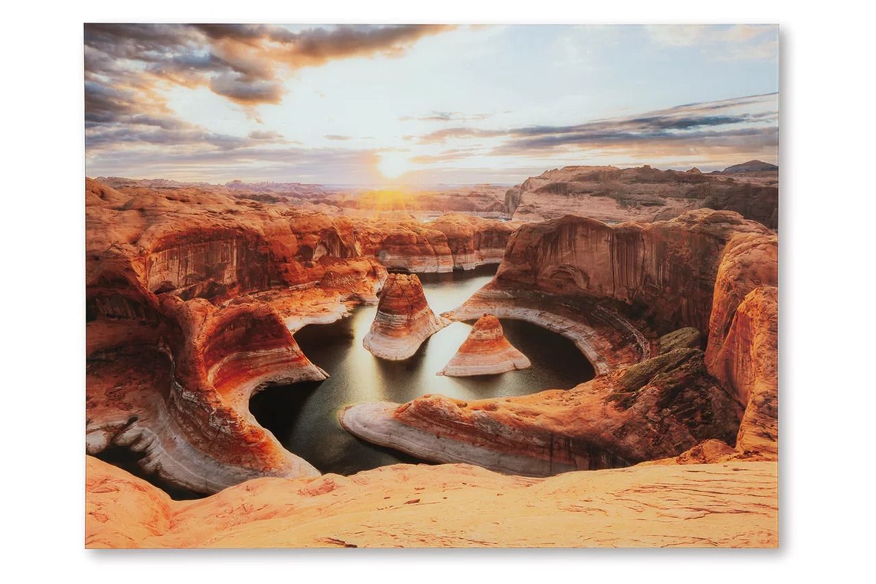 Deemsdon Wall Art In Blue and Amber A8000436