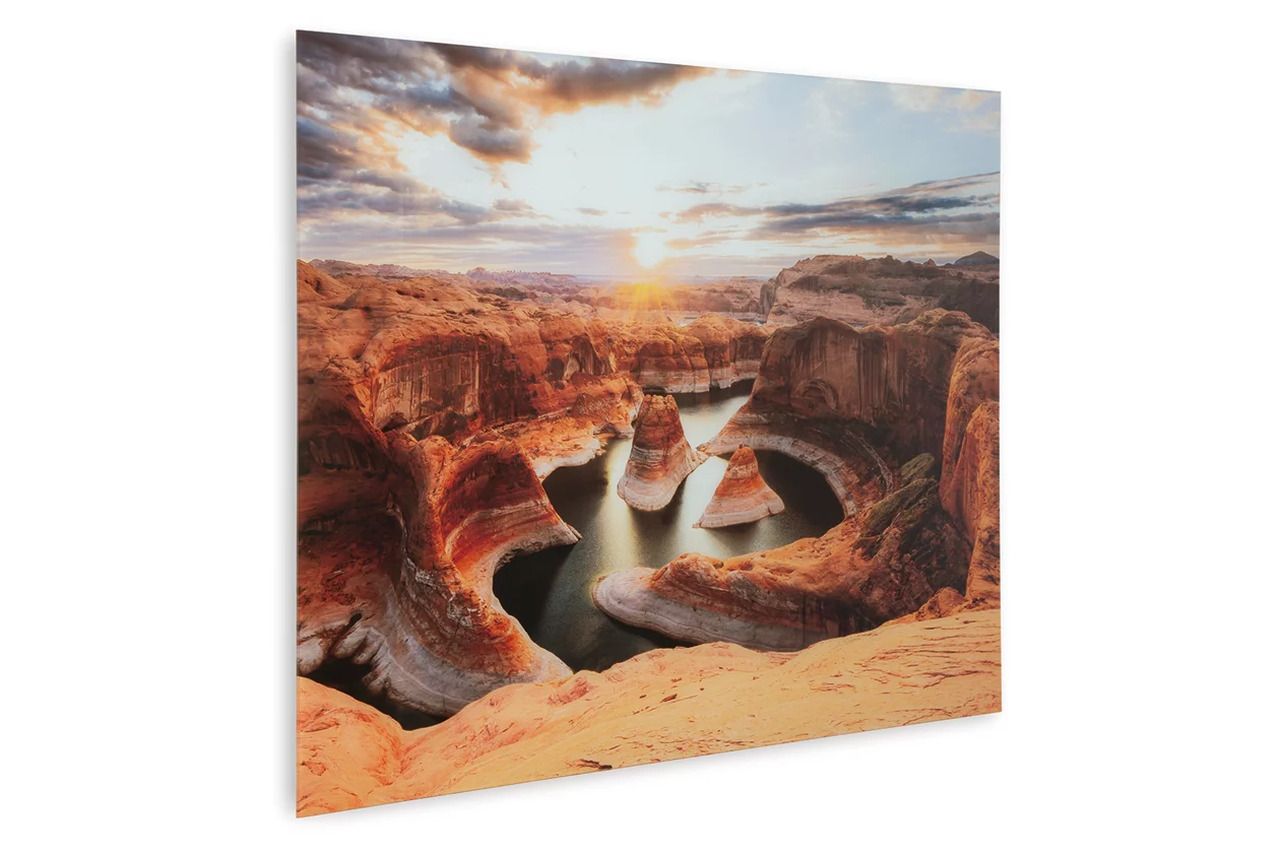 Deemsdon Wall Art In Blue and Amber A8000436