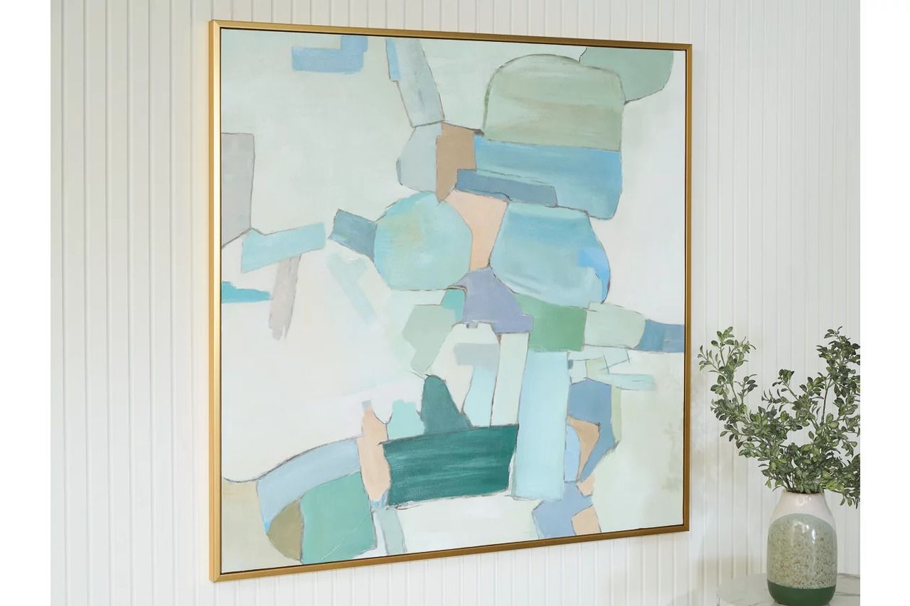 Wynburn Wall Art In White/Blue/Green A8000442