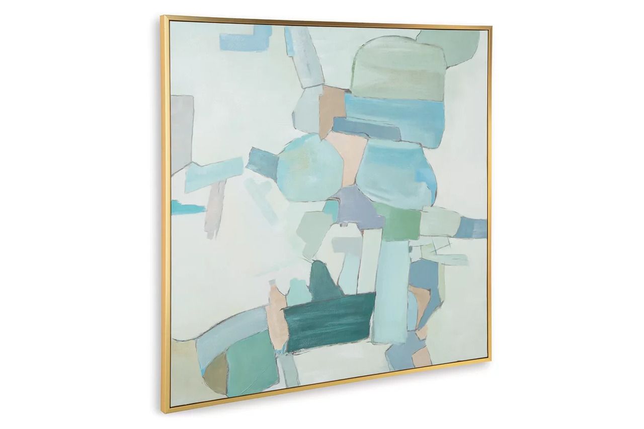 Wynburn Wall Art In White/Blue/Green A8000442