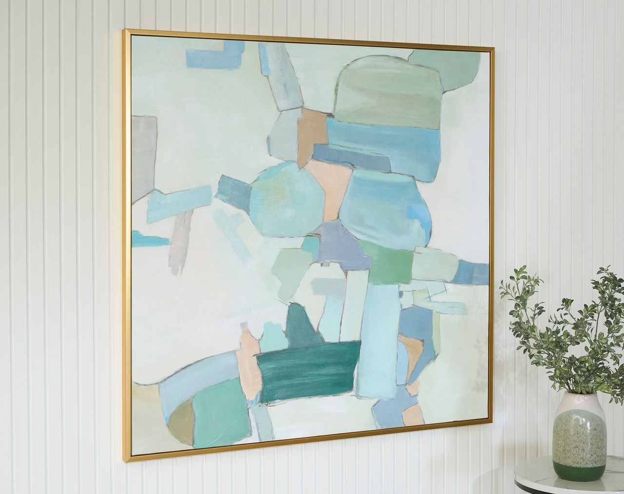 Wynburn Wall Art In White/Blue/Green A8000442