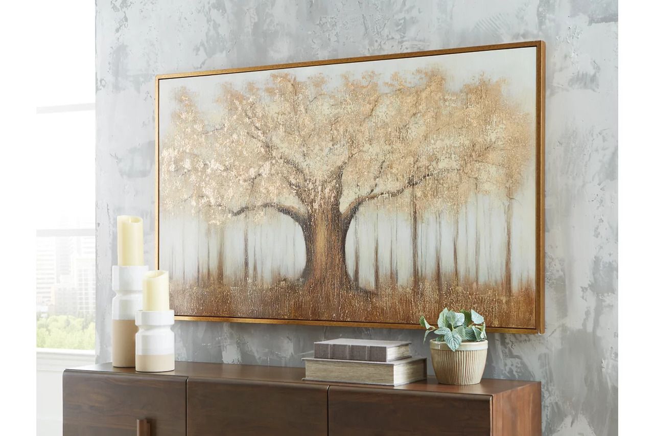 Dalewick Wall Art In Brown/Gray/Gold A8000448