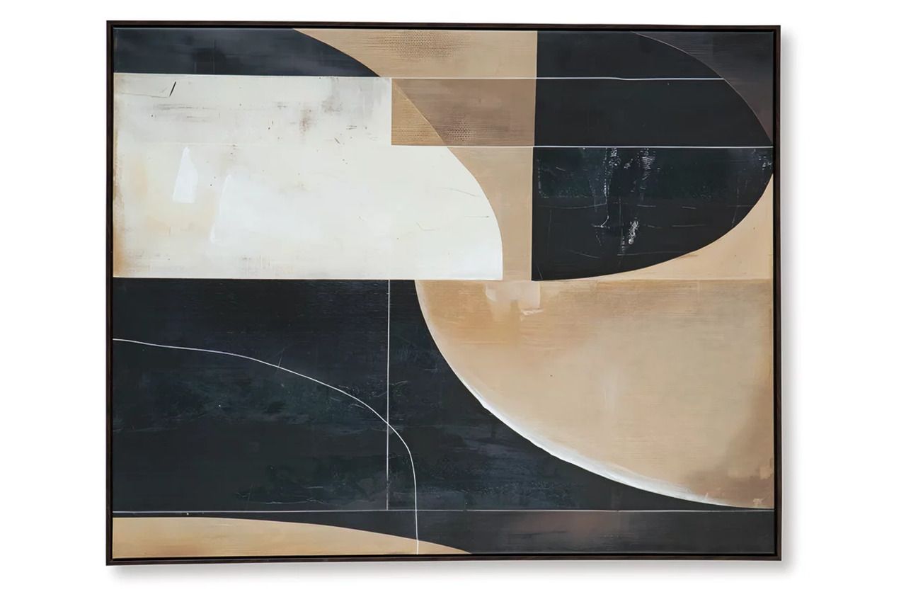 Ewanford Wall Art In Black and Brown and Tan A8000464