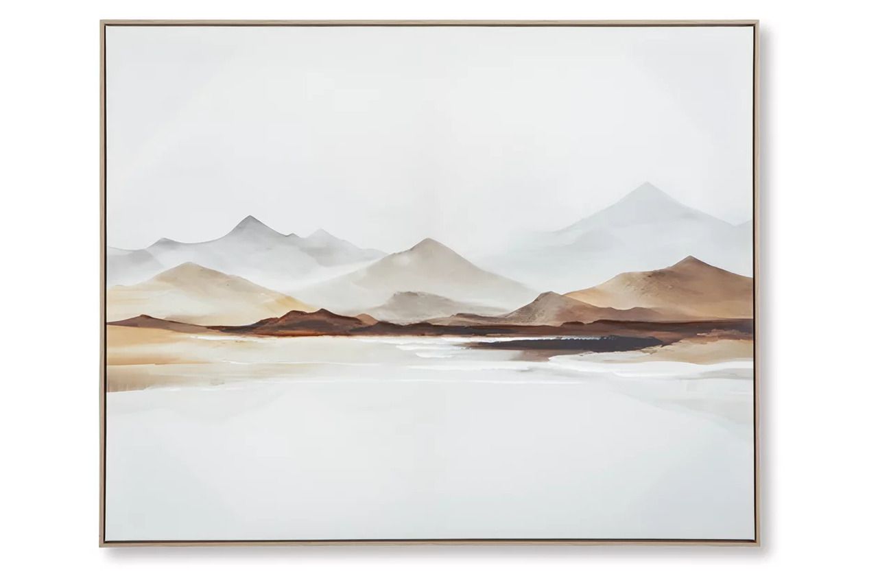 Karalen Wall Art In White and Gray and Brown A8000465