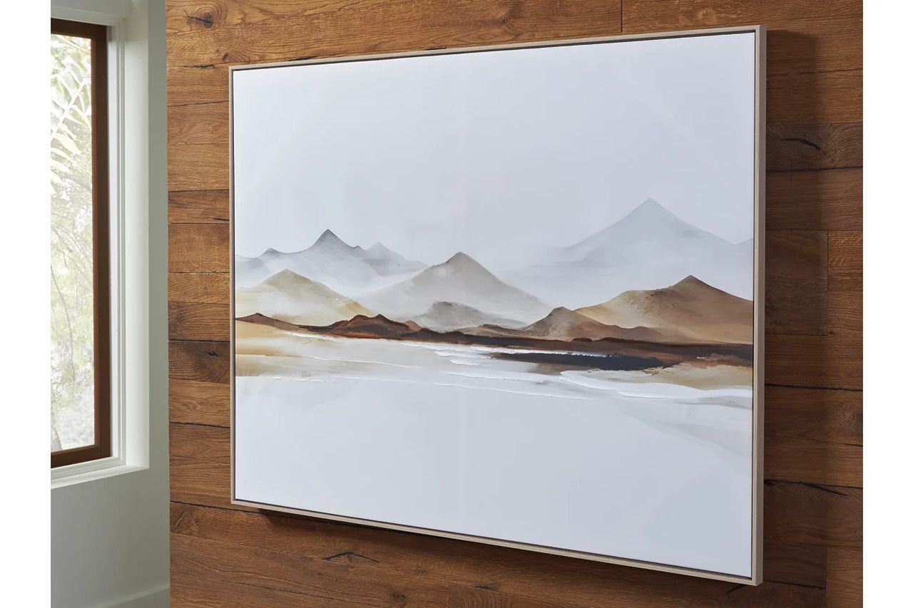 Karalen Wall Art In White and Gray and Brown A8000465