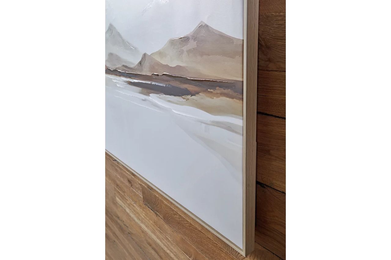 Karalen Wall Art In White and Gray and Brown A8000465