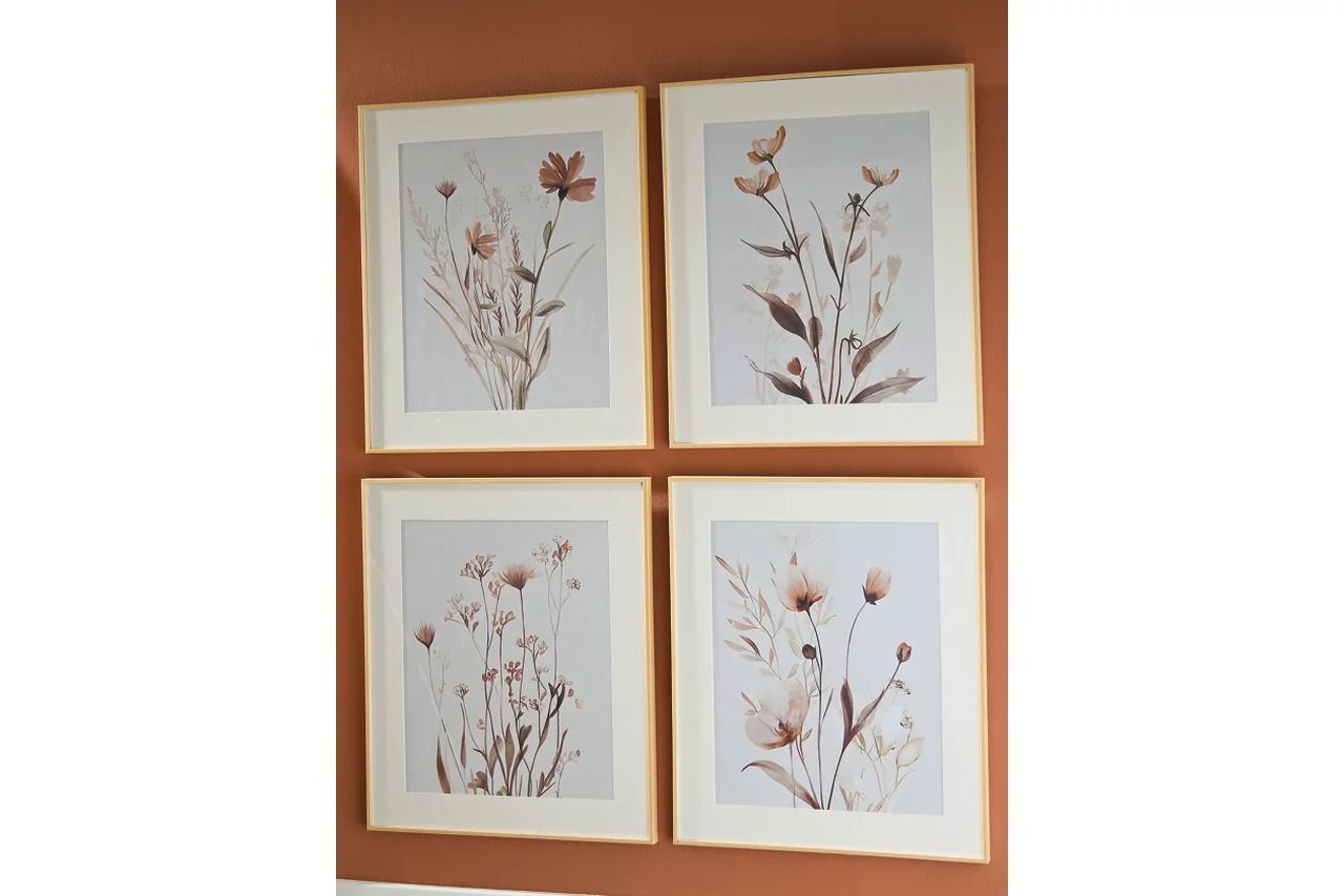 Chettings Wall Art Set of 4 In Gray and Beige A8000469