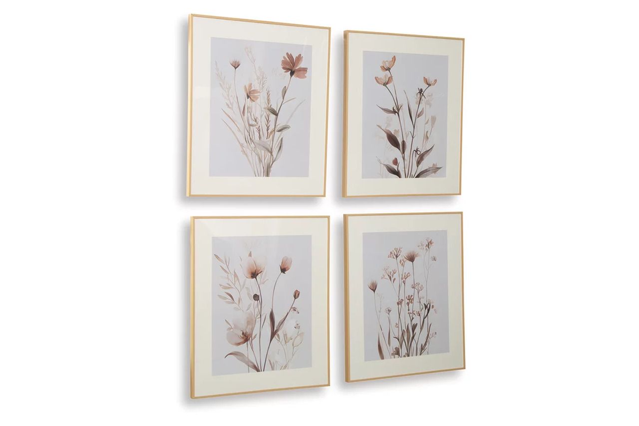 Chettings Wall Art Set of 4 In Gray and Beige A8000469