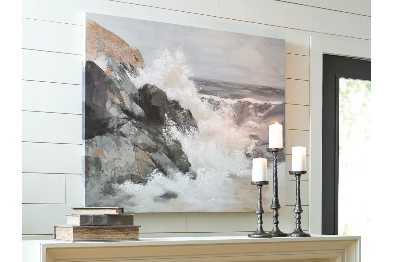 Worthner Wall Art In Tan/Gray/White A8000483