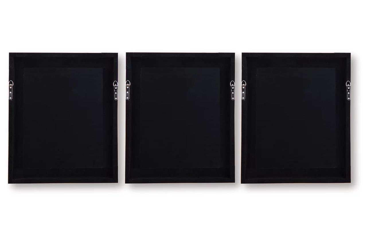 Hendridge Wall Art Set of 3 In White and Taupe A8000486