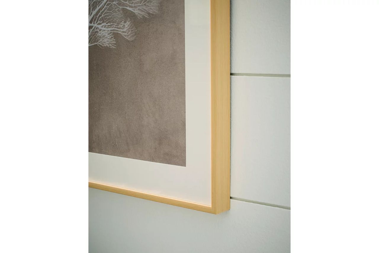 Hendridge Wall Art Set of 3 In White and Taupe A8000486